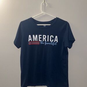America The Beautiful Navy Graphic Tee